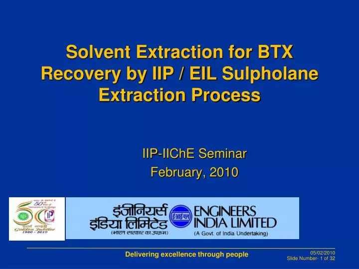 solvent extraction for btx recovery by iip eil sulpholane extraction process