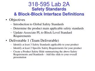 Safety Standards &amp; Block-Block Interface Definitions