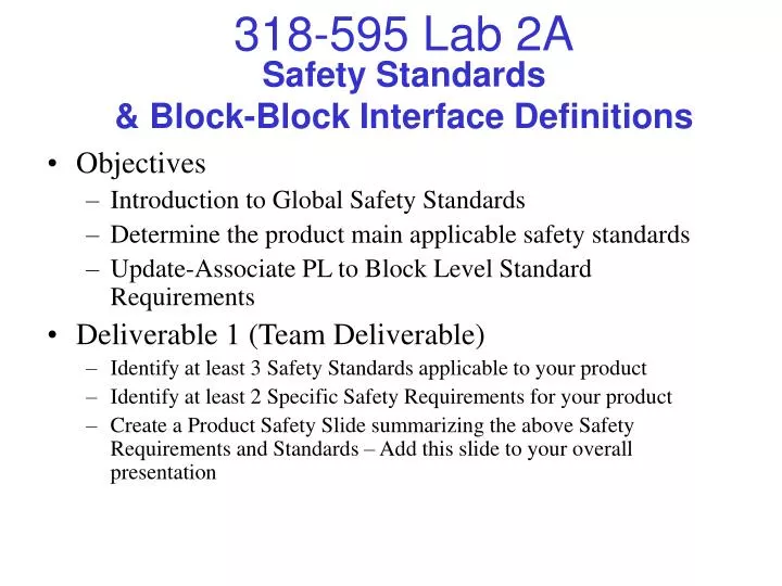 safety standards block block interface definitions