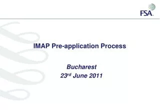 IMAP Pre-application Process