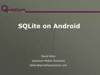 SQLite on Android