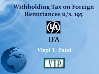 Withholding Tax on Foreign Remittances u/s. 195