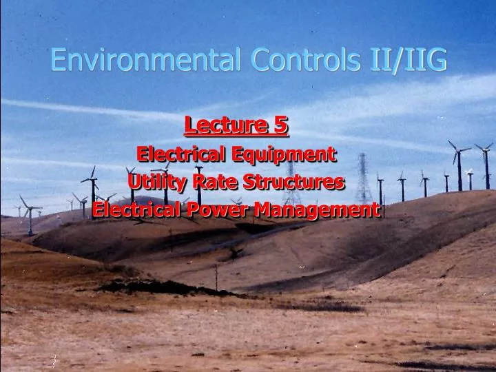 environmental controls ii iig