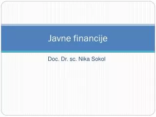 javne financije