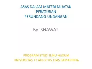 asas dalam materi muatan peraturan perundang undangan