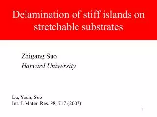 Delamination of stiff islands on stretchable substrates