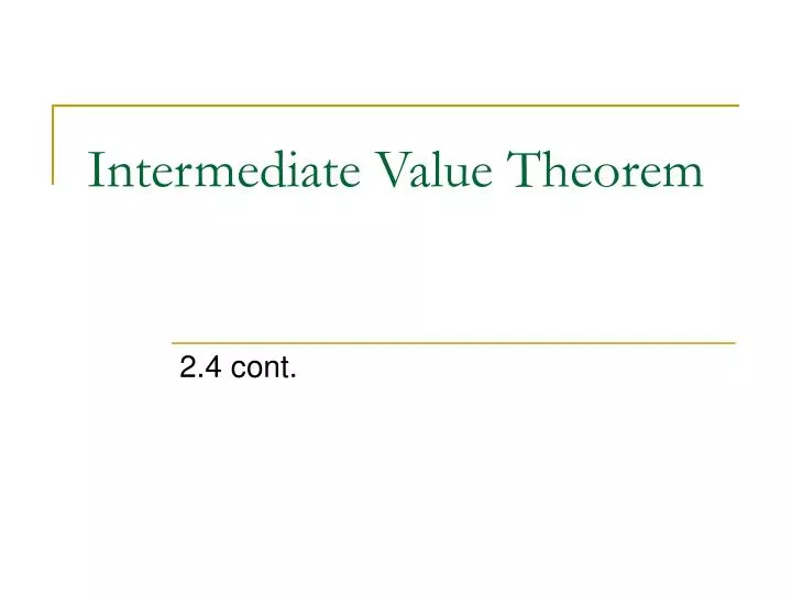 intermediate value theorem