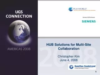 HUB Solutions for Multi-Site Collaboration Christopher Kim June 4, 2008
