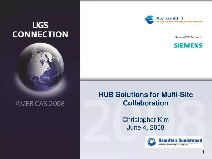 hub solutions for multi site collaboration christopher kim june 4 2008