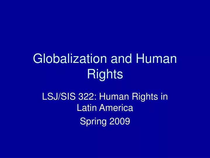 globalization and human rights