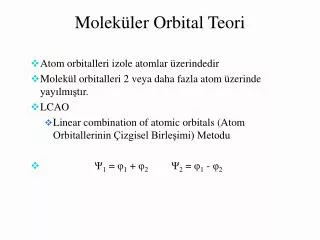 mole k ler orbital teor i