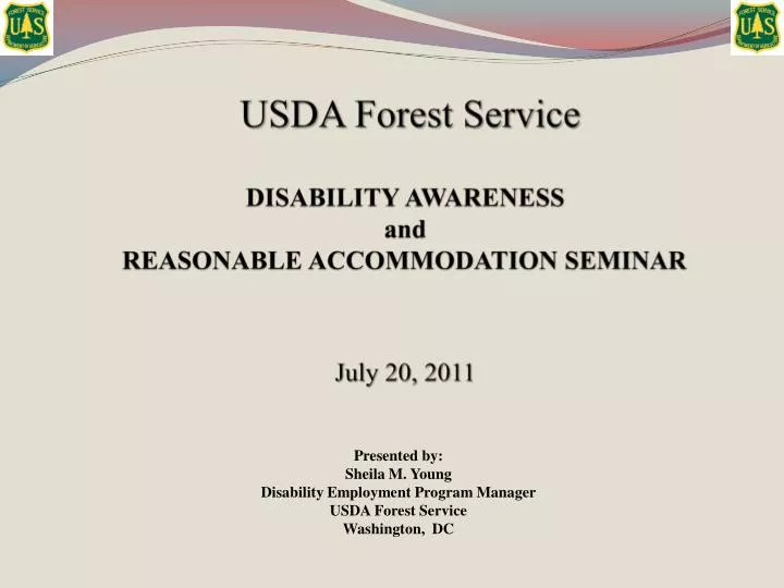 usda forest service disability awareness and reasonable accommodation seminar july 20 2011