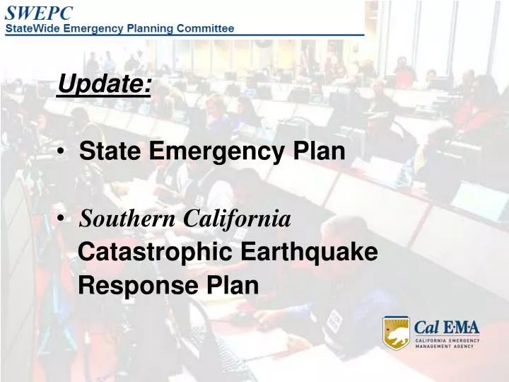 update state emergency plan southern california catastrophic earthquake response plan
