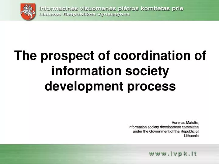 the prospect of coordination of information society development process