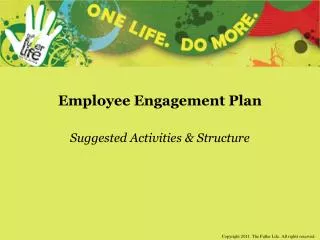 Employee Engagement Plan Suggested Activities &amp; Structure