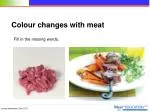 Colour changes with meat