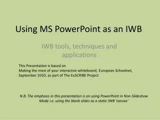 Using MS PowerPoint as an IWB