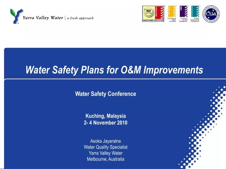 water safety plans for o m improvements