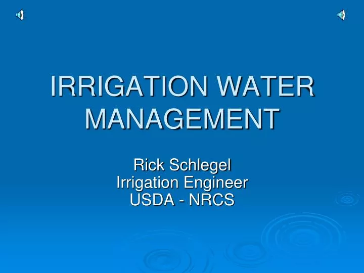 irrigation water management