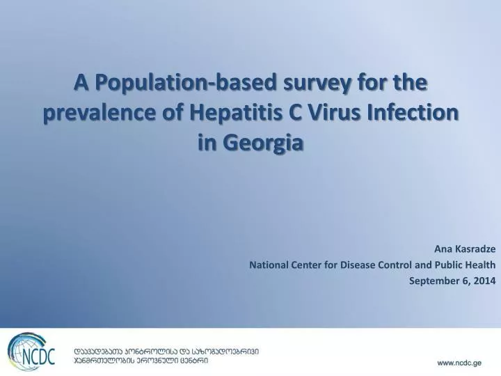a population based survey for the prevalence of hepatitis c virus infection in georgia