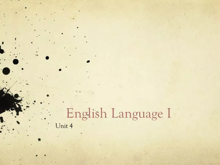 english language i