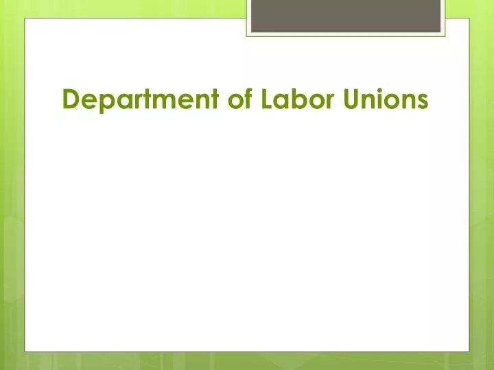 department of labor unions