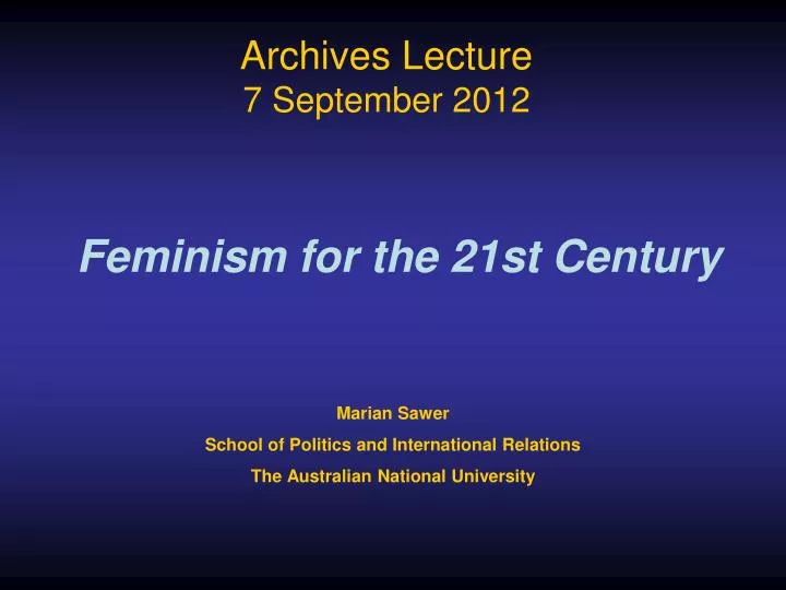 archives lecture 7 september 2012