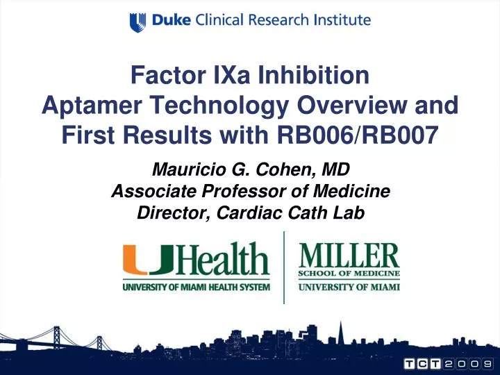 factor ixa inhibition aptamer technology overview and first results with rb006 rb007