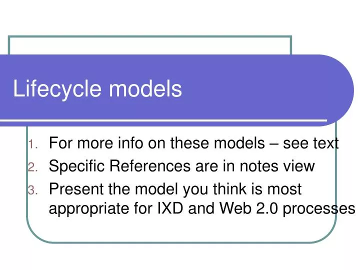 lifecycle models
