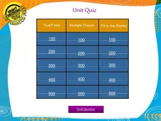 Unit Quiz