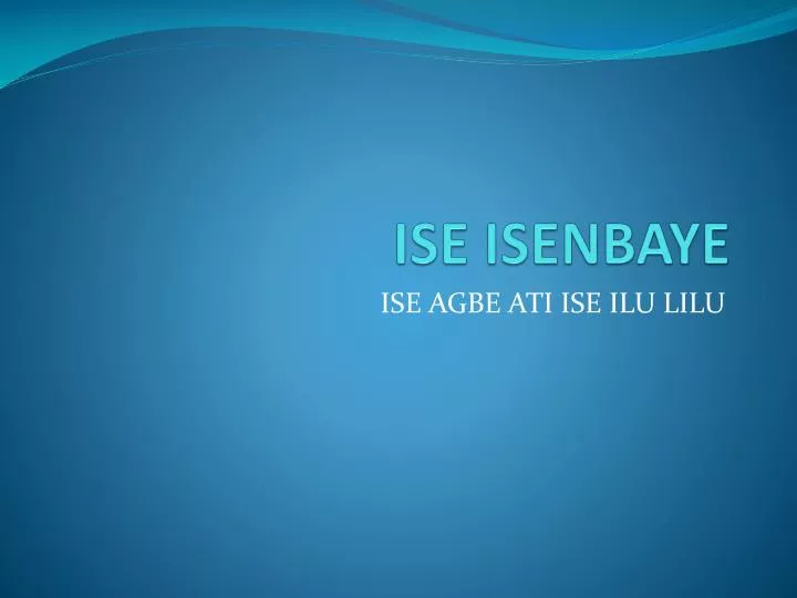 ise isenbaye