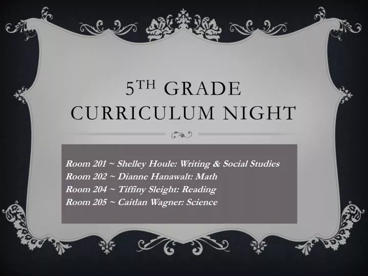 5 th grade curriculum night