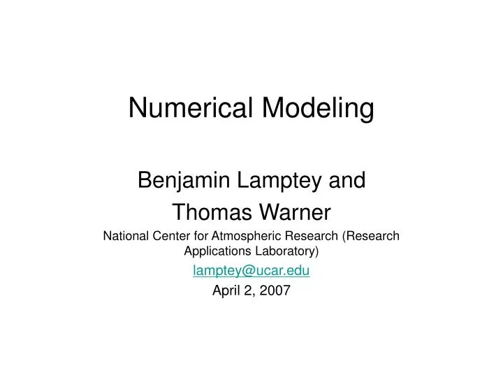 numerical modeling