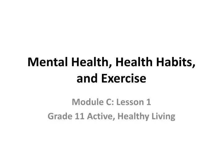 mental health health habits and exercise