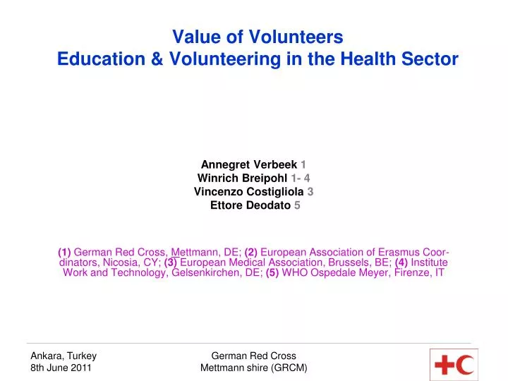 value of volunteers education volunteering in the health sector