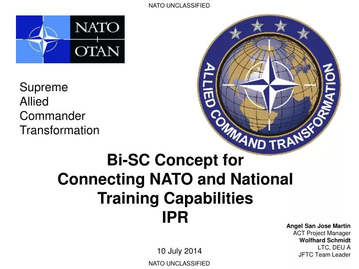 bi sc concept for connecting nato and national training capabilities ipr