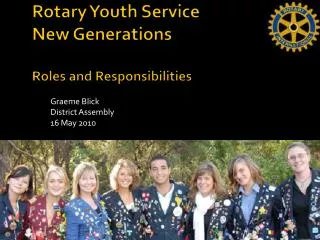 Rotary Youth Service New Generations Roles and Responsibilities