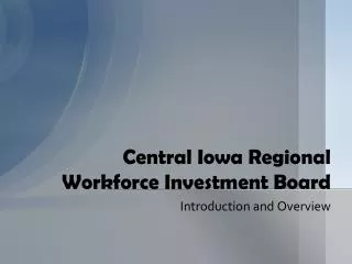 Central Iowa Regional Workforce Investment Board