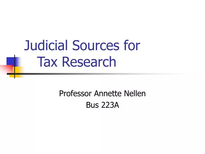 judicial sources for tax research