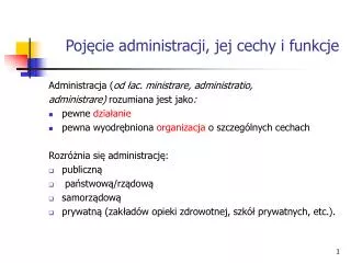 poj cie administracji jej cechy i funkcje