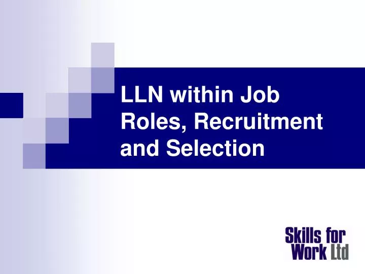 lln within job roles recruitment and selection