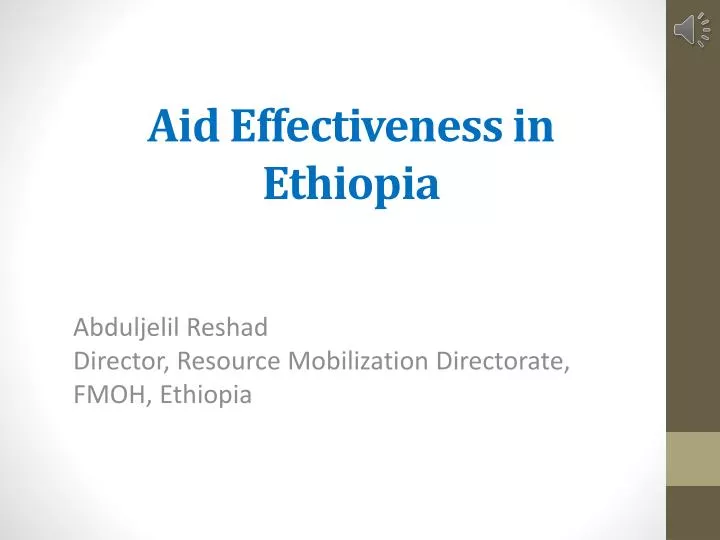 aid effectiveness in ethiopia