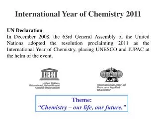 International Year of Chemistry 2011 UN Declaration