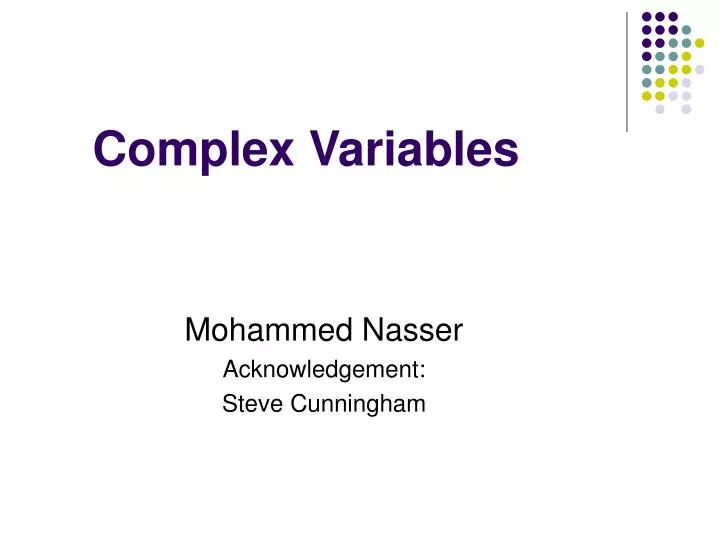 complex variables