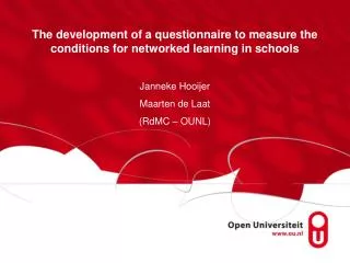 The development of a questionnaire to measure the conditions for networked learning in schools