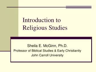 Introduction to Religious Studies