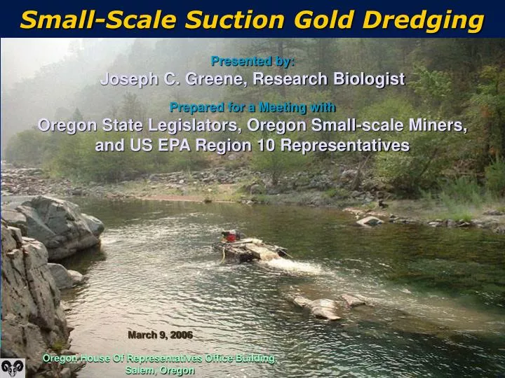 small scale suction gold dredging