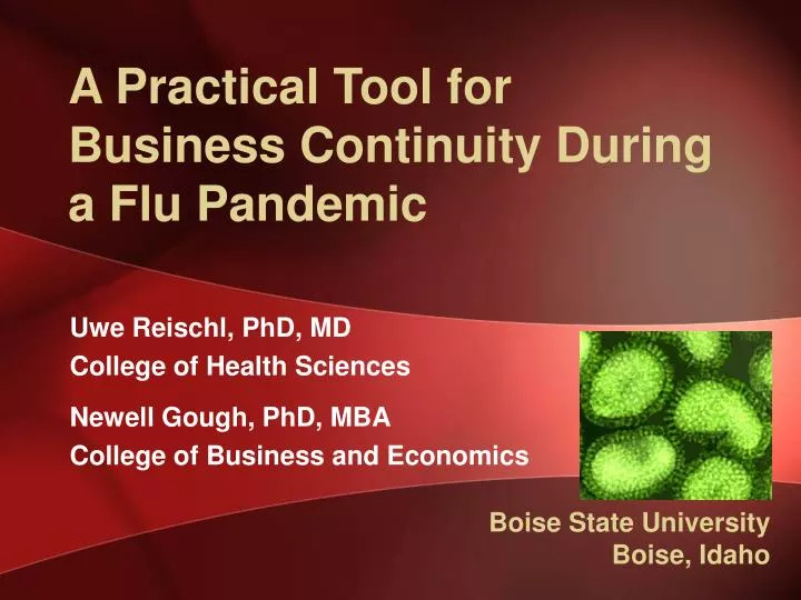 a practical tool for business continuity during a flu pandemic