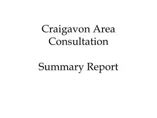 Craigavon Area Consultation Summary Report