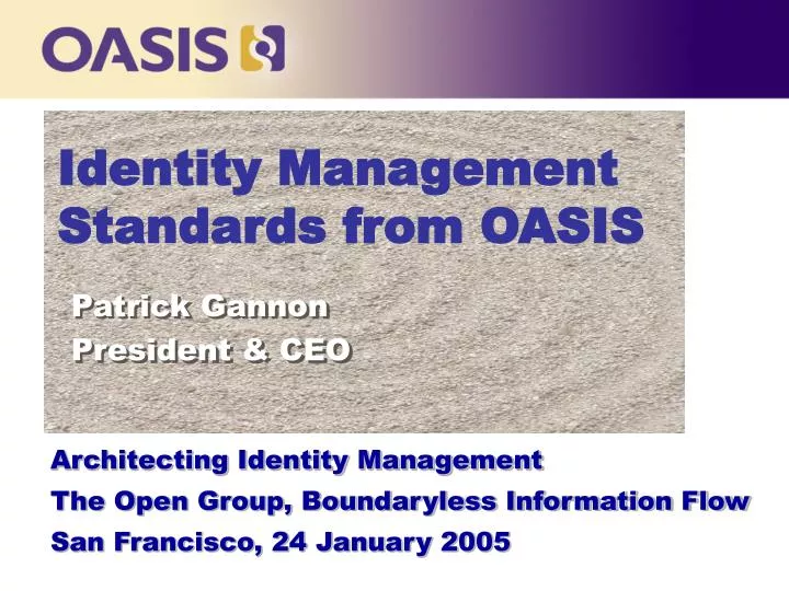 identity management standards from oasis